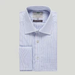 Blue Graph Check Double Cuff Classic Shirt