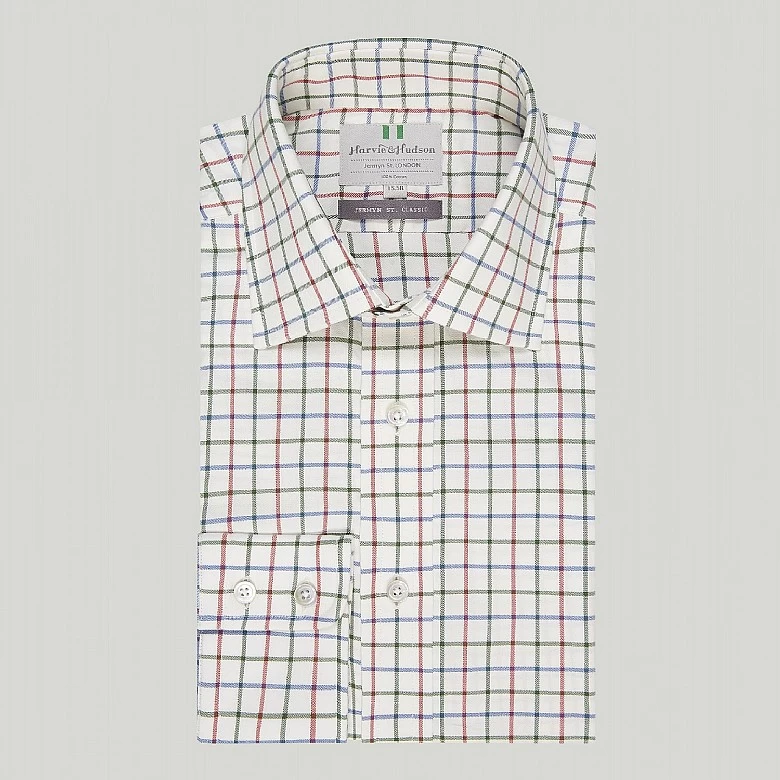 Green And Red Country Check Button Cuff Classic Shirt - Image 2