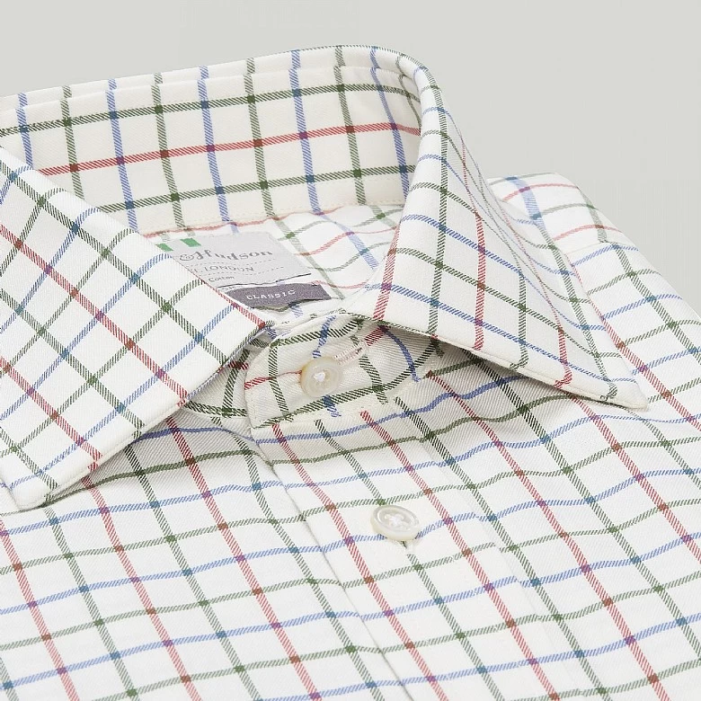 Green And Red Country Check Button Cuff Classic Shirt - Image 3