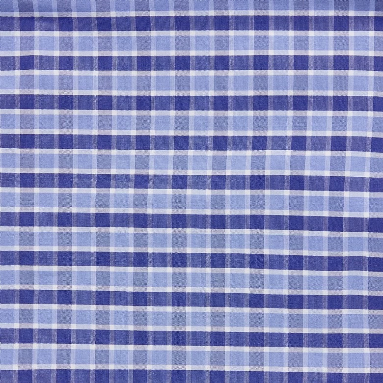 Blue And Sky Check Button Cuff Classic Shirt - Image 3