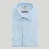 Sky Mini Check Button Cuff Classic Fit Shirt