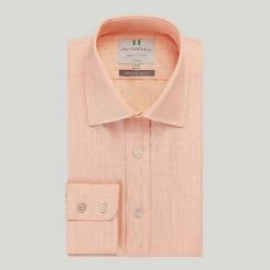 Apricot Check Button Cuff Classic Fit Shirt