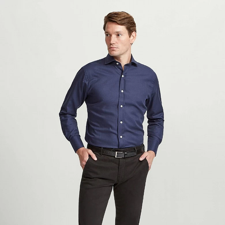 Navy Cotton Casual Shirt