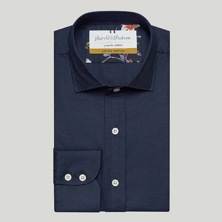 Navy Cotton Casual Shirt - Image 3