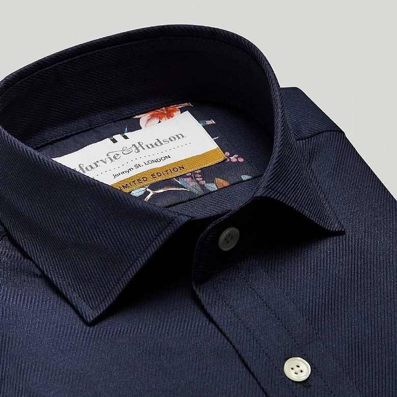 Navy Cotton Casual Shirt - Image 4
