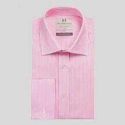 Pink Bengal Stripe Double Cuff Classic Fit Shirt