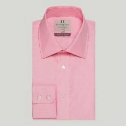 Pink End On End Button Cuff Classic Fit Shirt