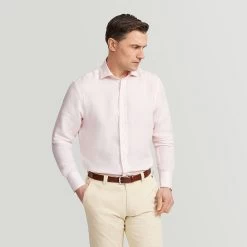 Pale Pink Pure Linen Shirt