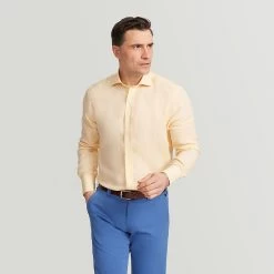 Yellow Pure Linen Shirt