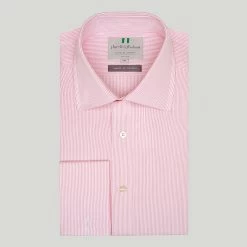 Pink Fine Stripe Double Cuff Classic Fit Shirt