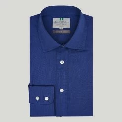Dark Blue Button Cuff Classic Fit Shirt
