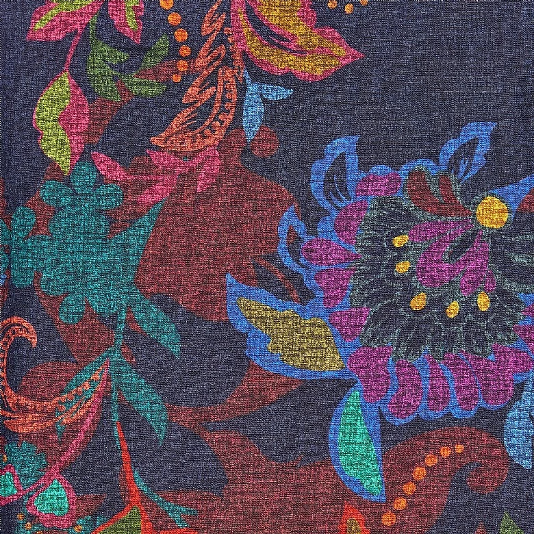 Navy Leaves Print Casual Shirt - Image 2