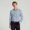 Sky Blue Exotic Animals Print Casual Shirt