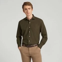 Mid Green Pure Cotton Casual Shirt