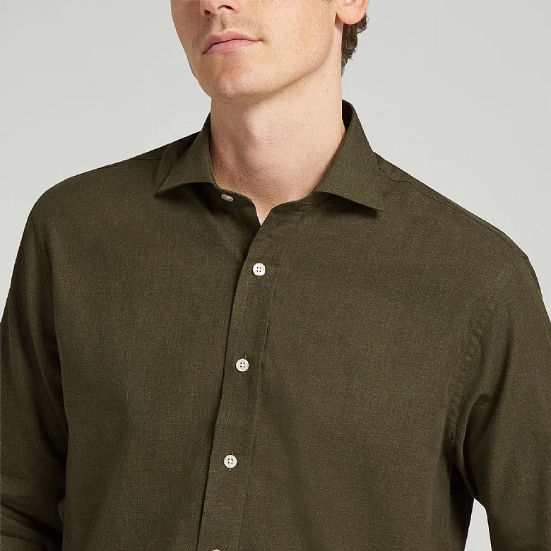 Mid Green Pure Cotton Casual Shirt - Image 3