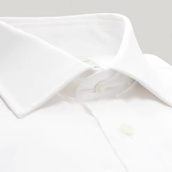White Plain Poplin Slim Fit Double Cuff Shirt