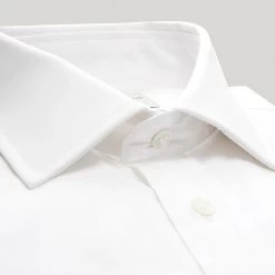 White Plain Poplin Slim Fit Button Cuff Shirt