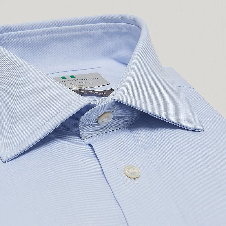 Blue Fine Twill Classic Double Cuff Shirt - Image 5