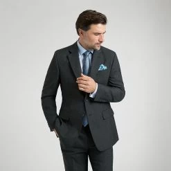 Grey Check Wool Suit