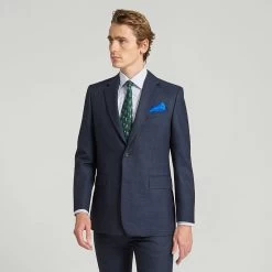Navy Birdseye Wool Suit