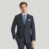 Navy Hopsack Wool Suit
