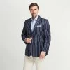 Navy With Sky Stripe Boating Jacket