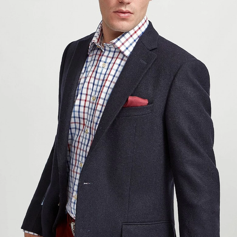 Navy Pure Wool Jacket - Image 2