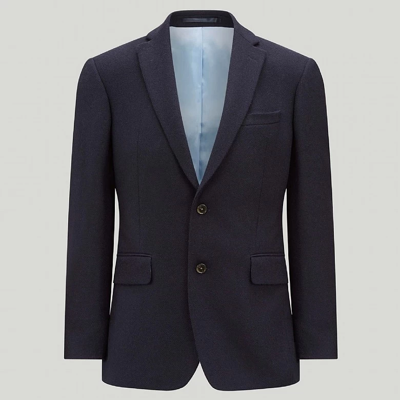 Navy Pure Wool Jacket - Image 3