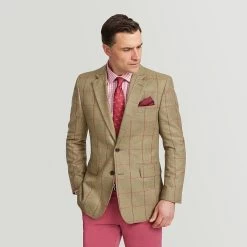 Sage Green Tweed Check Sports Jacket