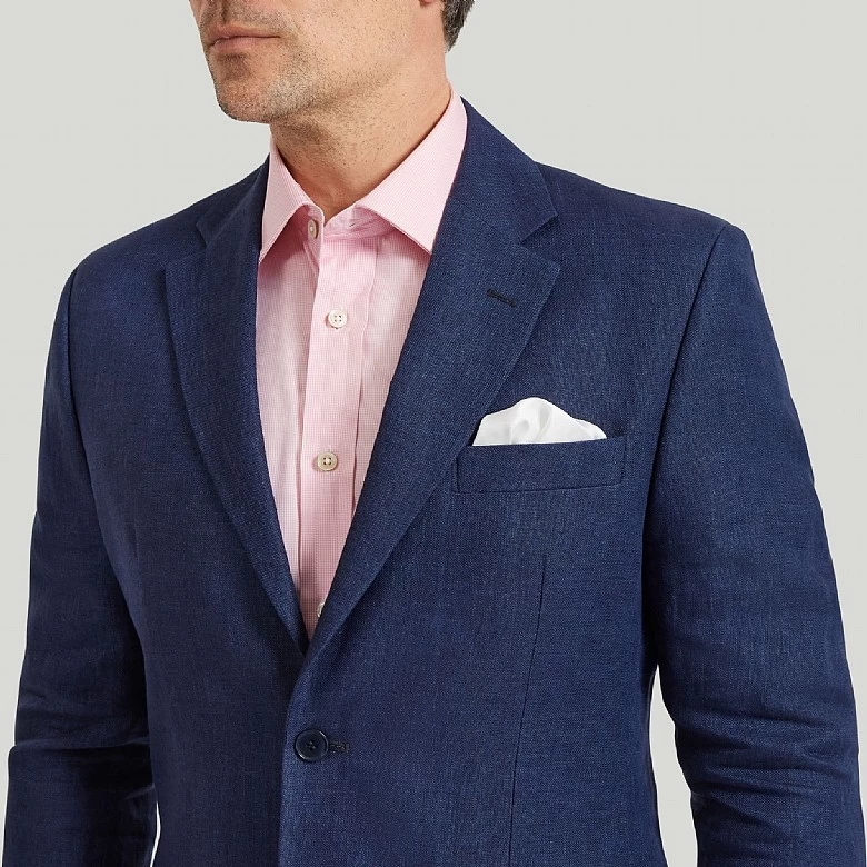 Caramel Brown Herringbone Linen Jacket - Image 6