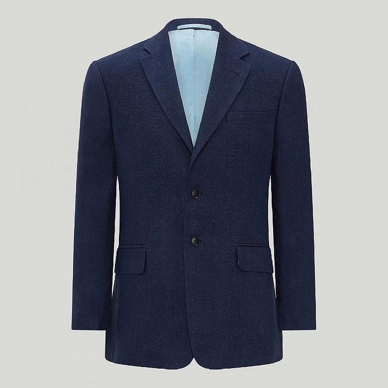 Caramel Brown Herringbone Linen Jacket - Image 7