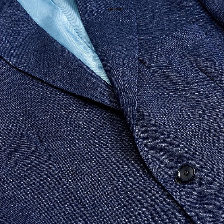 Caramel Brown Herringbone Linen Jacket - Image 8