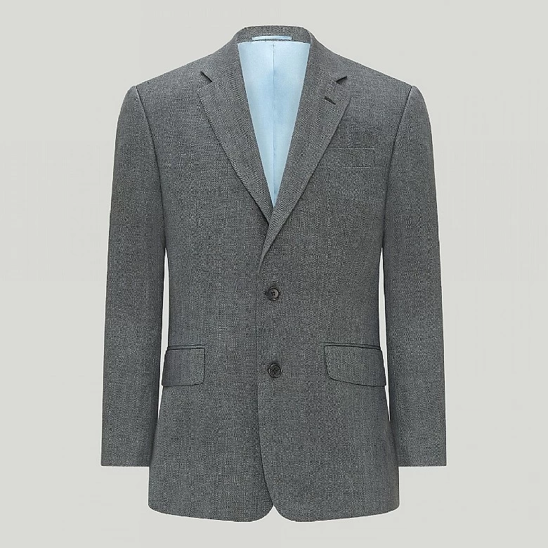 Caramel Brown Herringbone Linen Jacket - Image 11