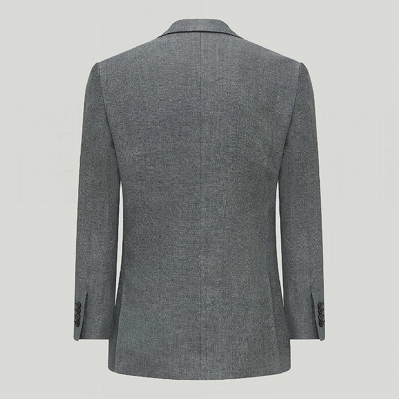 Caramel Brown Herringbone Linen Jacket - Image 13