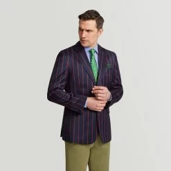 Navy Multi Stripe Boating Jacket