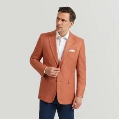 Orange Silk And Wool Jacket