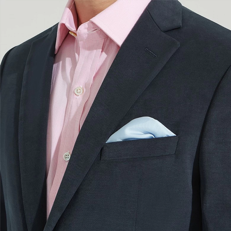 Plain Navy Cotton Jacket - Image 2