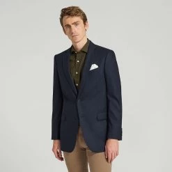 Dark Blue Flannel Jacket