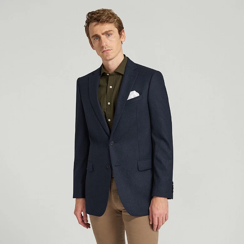 Dark Blue Flannel Jacket