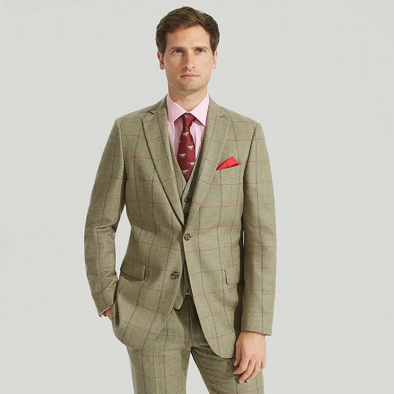 Sage Green Tweed Check Jacket