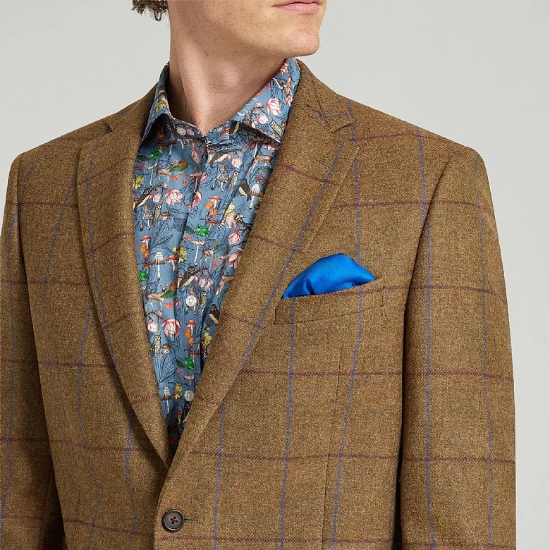 Dark Green Lambswool Check Jacket - Image 5