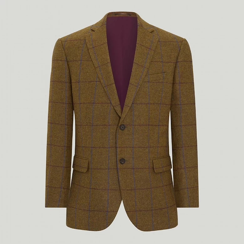Dark Green Lambswool Check Jacket - Image 6
