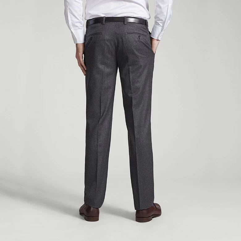Grey Flannel Wool Unfinished Trousers - Image 2