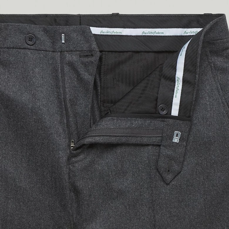 Grey Flannel Wool Unfinished Trousers - Image 4