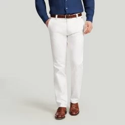 White Meyer Cotton Classic Trouser