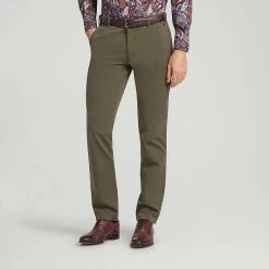 Khaki Green Meyer Soft Cotton Chino