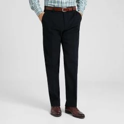 Navy Casual Cotton Unfinished Trouser