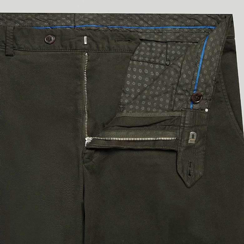 Dark Green Cotton Unfinished Trousers - Image 4
