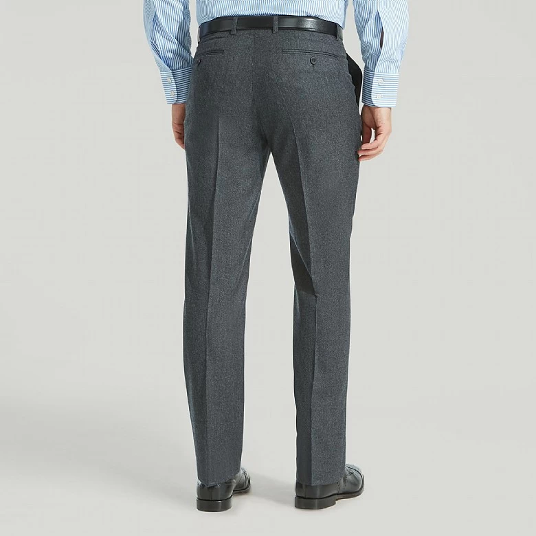 Navy Flannel Unfinished Trouser - Image 3
