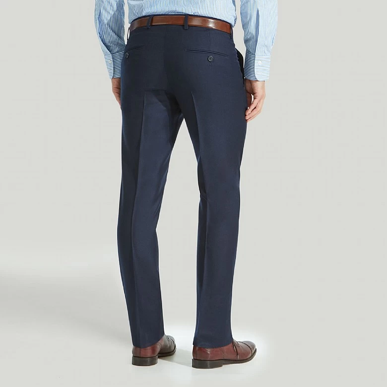 Navy Flannel Unfinished Trouser - Image 2